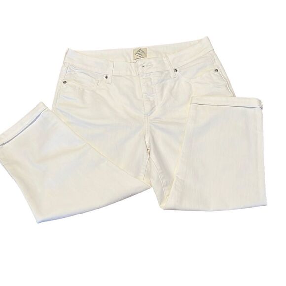 St John’s Bay size 12 white cuffed cropped jeans like new - Picture 1 of 8